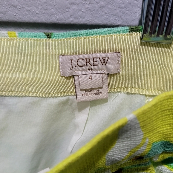 J.Crew Bright Yellow Green Flower Tulip Skirt - Picture 5 of 5